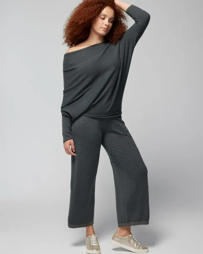 Soma Luxe Soft OffTheShoulder Sweater Heather Quartz Women Sweaters and Jackets