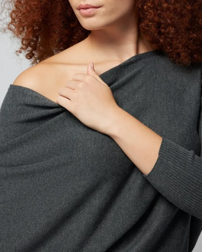 Soma Luxe Soft OffTheShoulder Sweater Heather Quartz Women Sweaters and Jackets