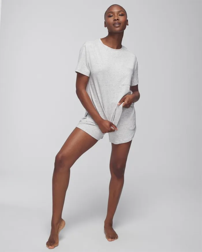 Soma Most Loved Cotton ShortSleeve Pocket Tee Heather Agate Women Matching Sets and Separates
