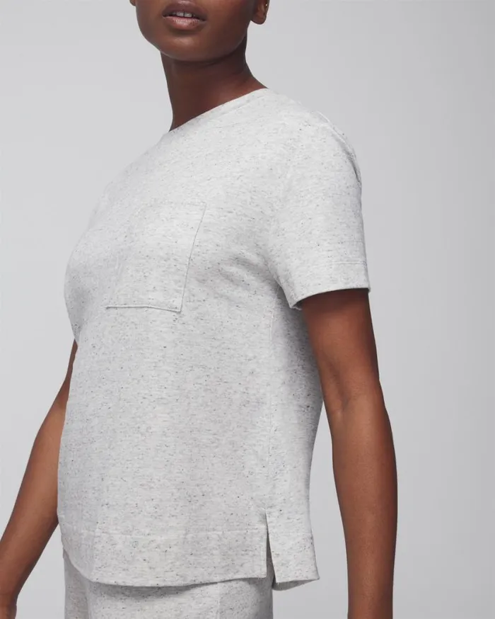 Soma Most Loved Cotton ShortSleeve Pocket Tee Heather Agate Women Matching Sets and Separates