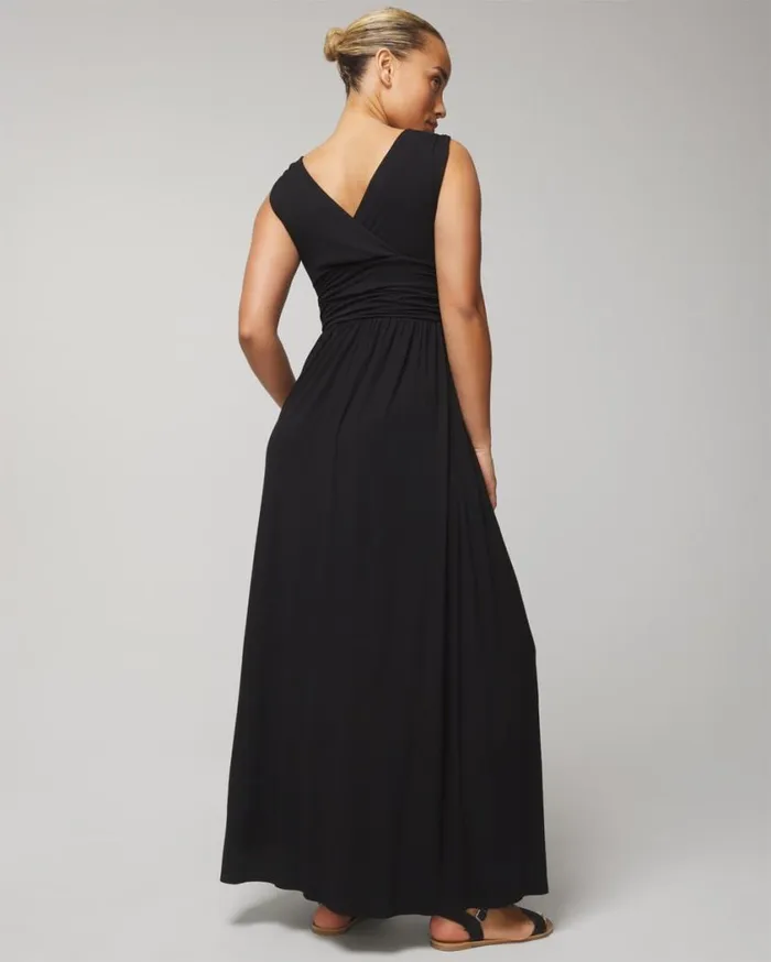 Soma Soft Jersey Maxi Bra Dress Black Women Long Dresses