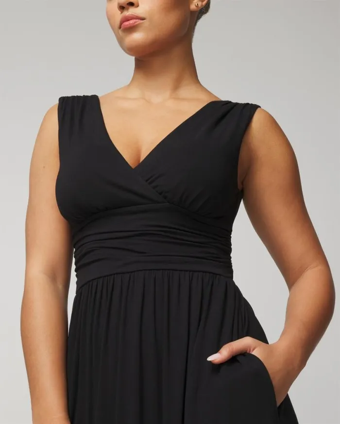 Soma Soft Jersey Maxi Bra Dress Black Women Long Dresses