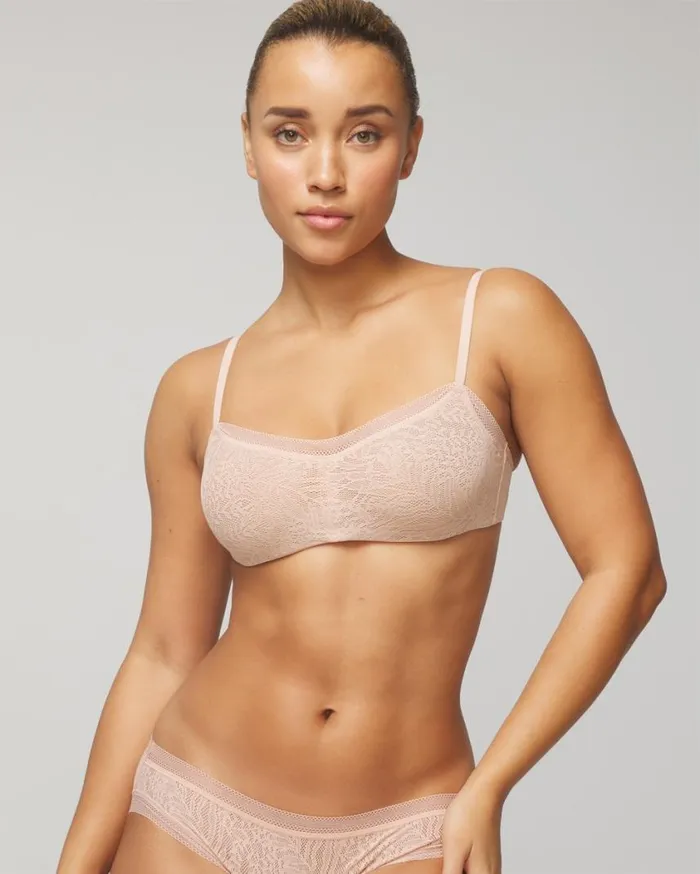 Soma Soma Stretch Lace Unlined Balconette Bra Hush Women Bras
