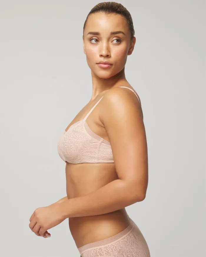 Soma Soma Stretch Lace Unlined Balconette Bra Hush Women Bras