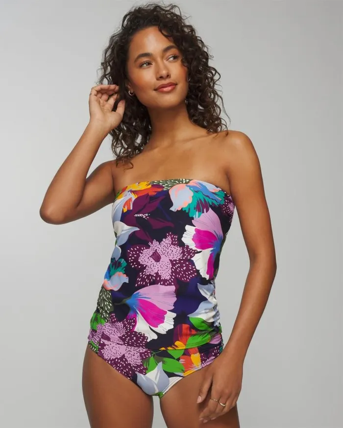 Soma Soma Swim Bandeau Tankini Painted In Paradise Navy Women Swim