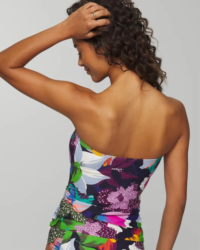 Soma Soma Swim Bandeau Tankini Painted In Paradise Navy Women Swim