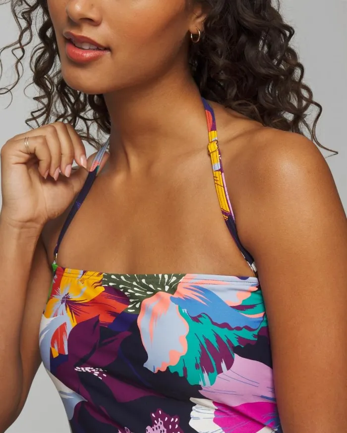 Soma Soma Swim Bandeau Tankini Painted In Paradise Navy Women Swim