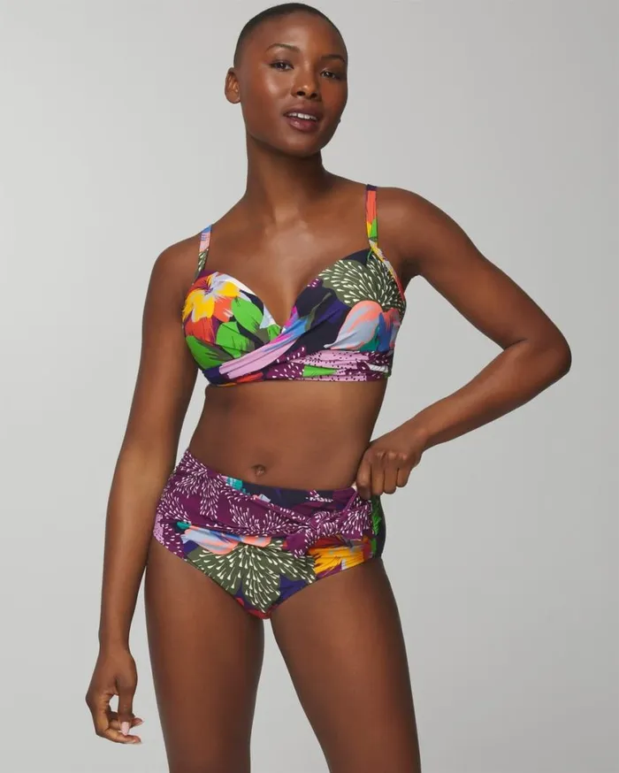 Soma Soma Swim HighWaist Tie Bottom Painted In Paradise Navy Women Swim