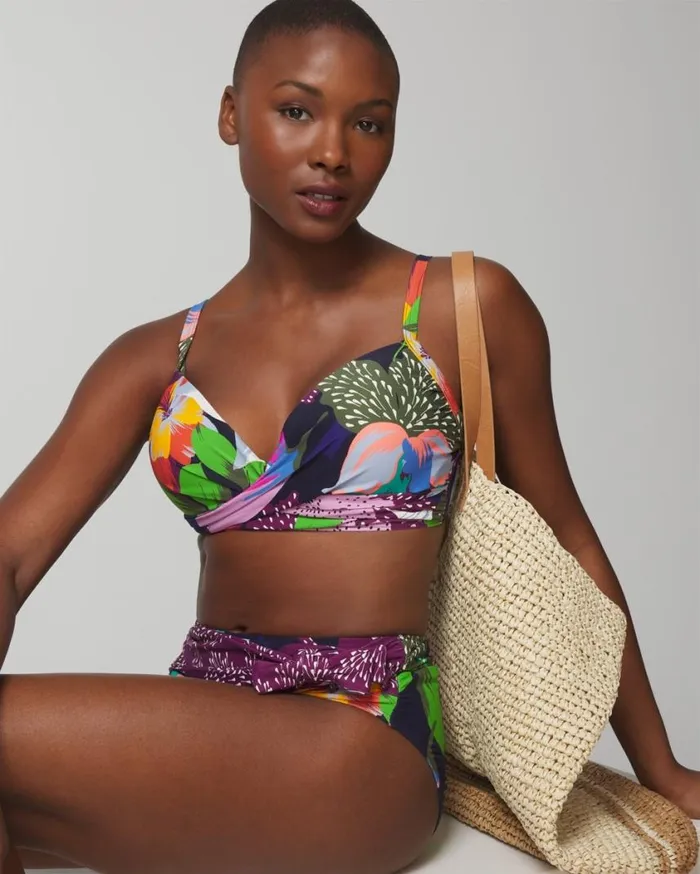 Soma Soma Swim HighWaist Tie Bottom Painted In Paradise Navy Women Swim