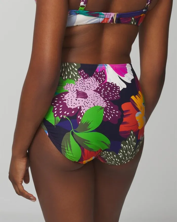 Soma Soma Swim HighWaist Tie Bottom Painted In Paradise Navy Women Swim