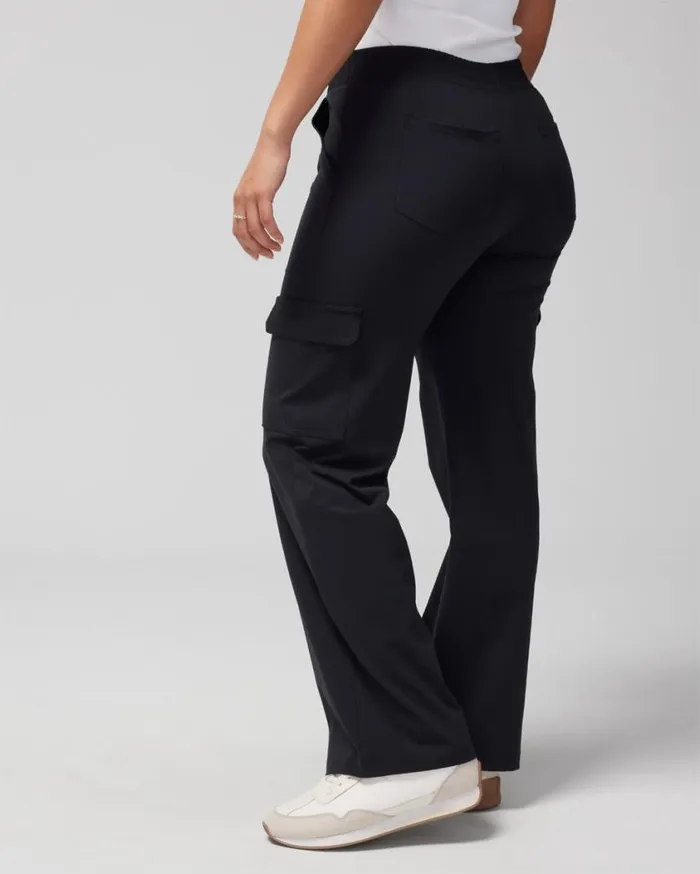 Soma Tech Knit Relaxed Cargo Pants Black Women Bottoms