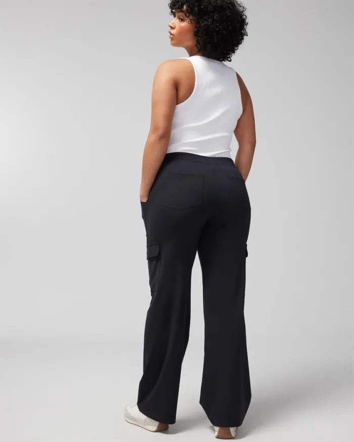 Soma Tech Knit Relaxed Cargo Pants Black Women Bottoms