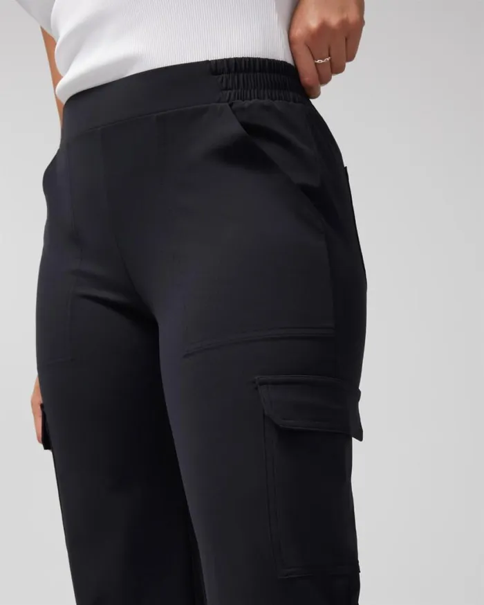 Soma Tech Knit Relaxed Cargo Pants Black Women Bottoms