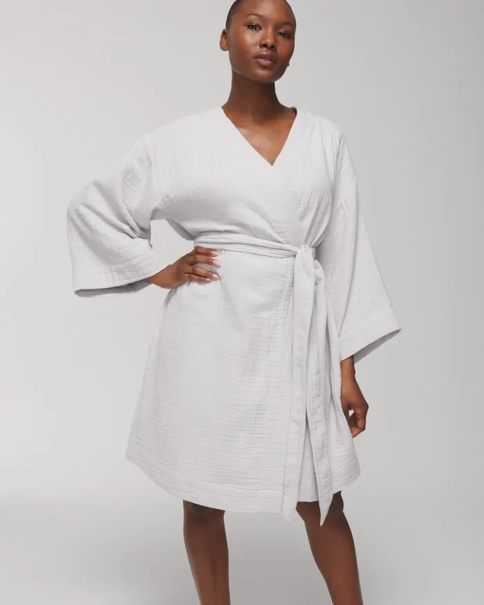 Soma Textured Cotton Robe Creme Brulee Women Matching Sets and Separates