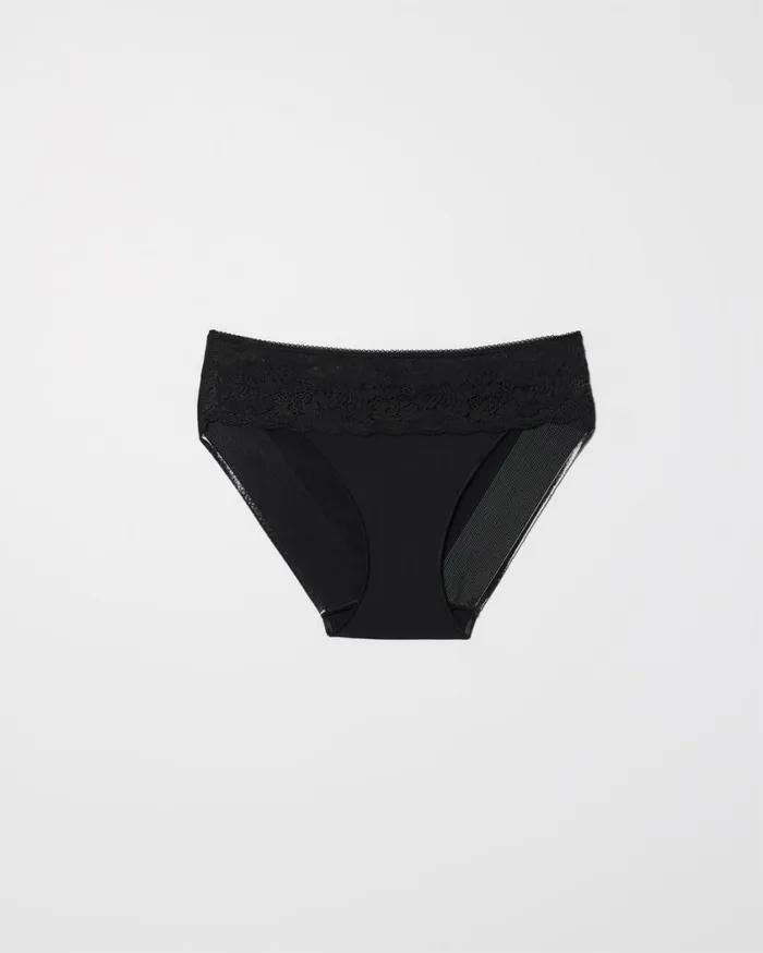 Soma Vanishing Edge Microfiber With Lace Hipster Azure Blue Women Panties