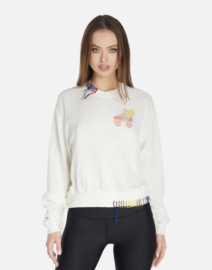 Spalding Retro Skate Milk Women039s Lauren Moshi Sweaters and Knits
