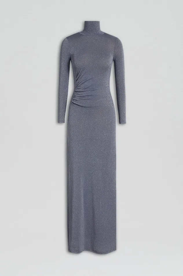 SPARKLE GATHER DRESS SILVER Dresses Scanlan Theodore Women SPARKLE GATHER DRESS SILVER Dresses Scanlan Theodore Women