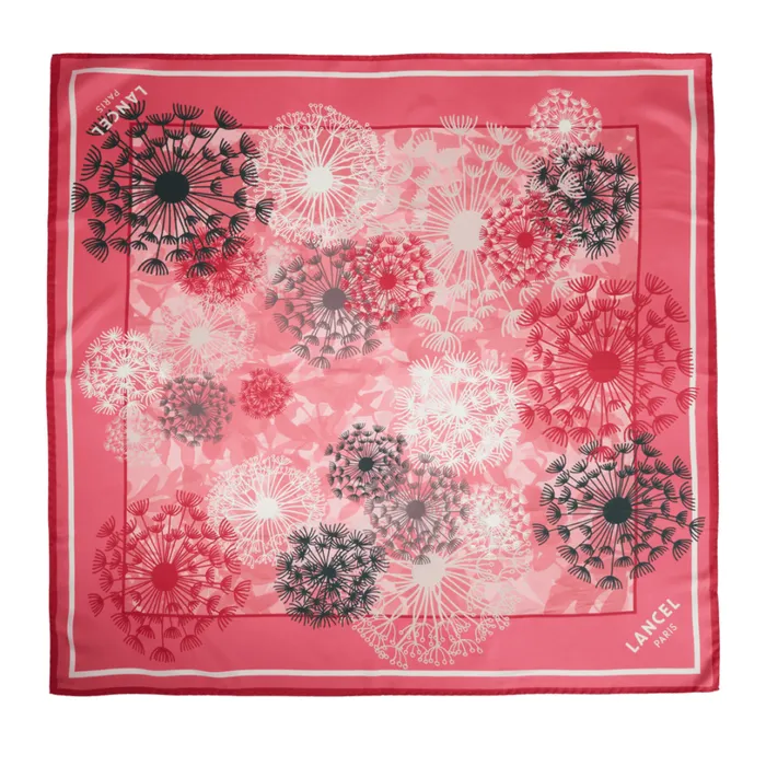 Square 90 Multico Raspberry Women Lancel Silk Square And Headband