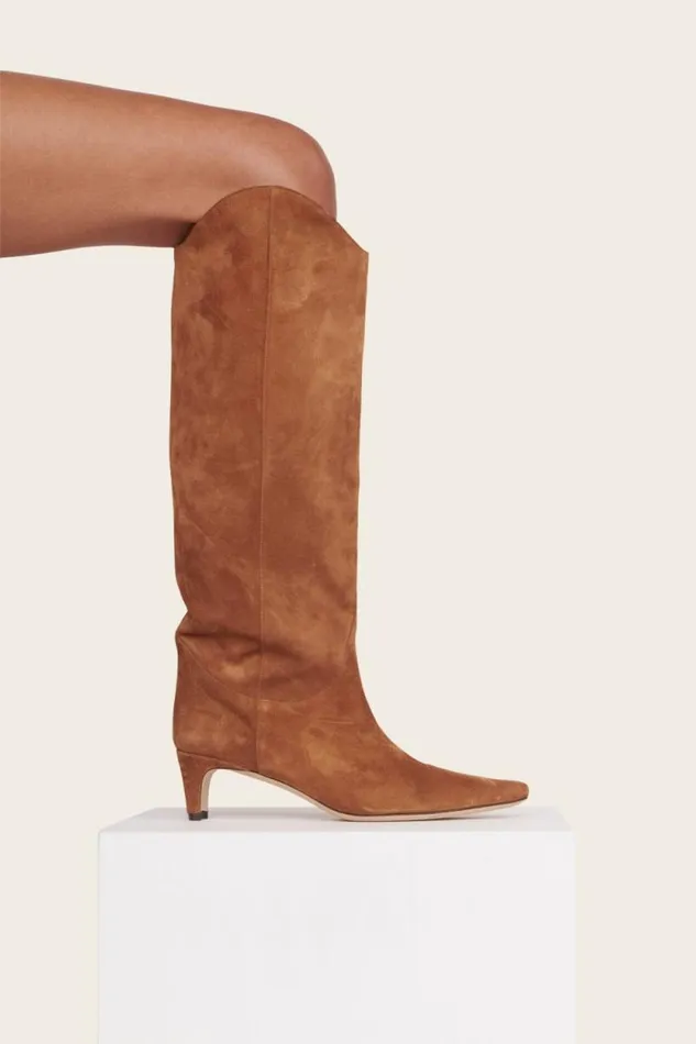 STAUD Boots WESTERN WALLY BOOT Tan Suede 8211 Women