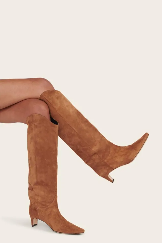 STAUD Boots WESTERN WALLY BOOT Tan Suede 8211 Women