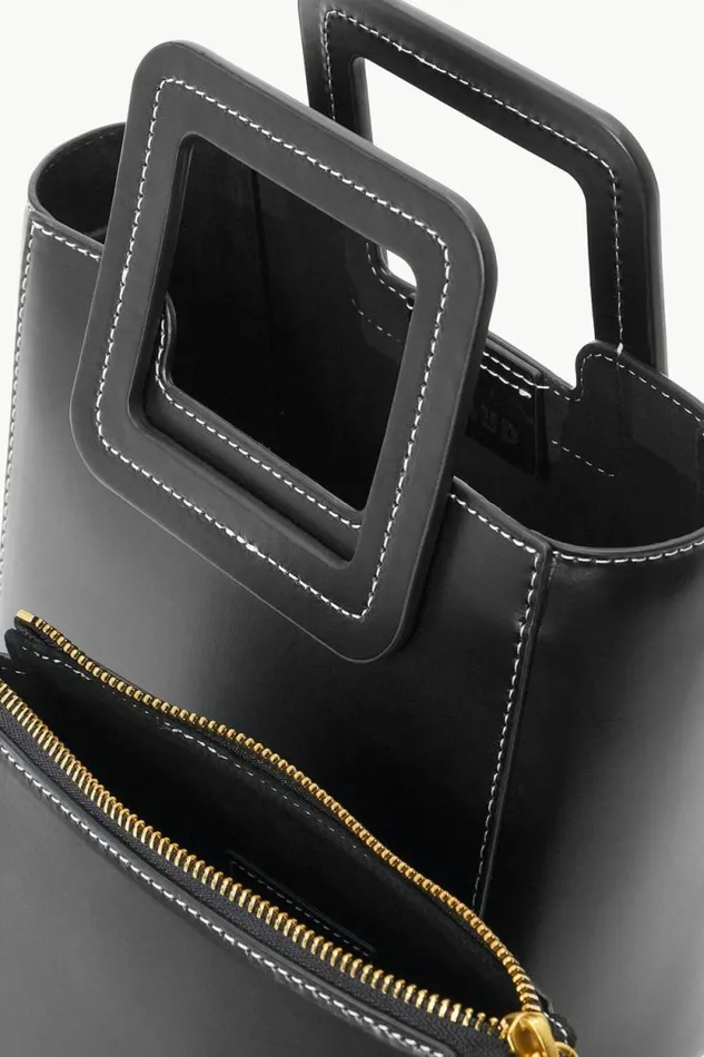 STAUD Custom Handbags CUSTOM MINI SHIRLEY LEATHER BAG Black 8211 Women