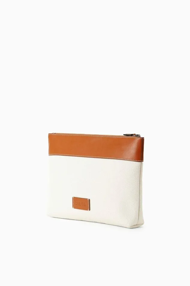 STAUD Custom Handbags CUSTOM X CBONZ DUCKIE ZIP POUCH Cream Tan 8211 Women