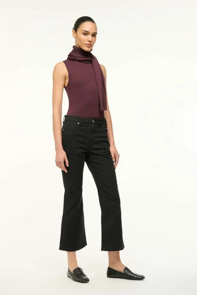 STAUD Denim WRANGLER THE CROPPED BOOT JEAN Black 8211 Women