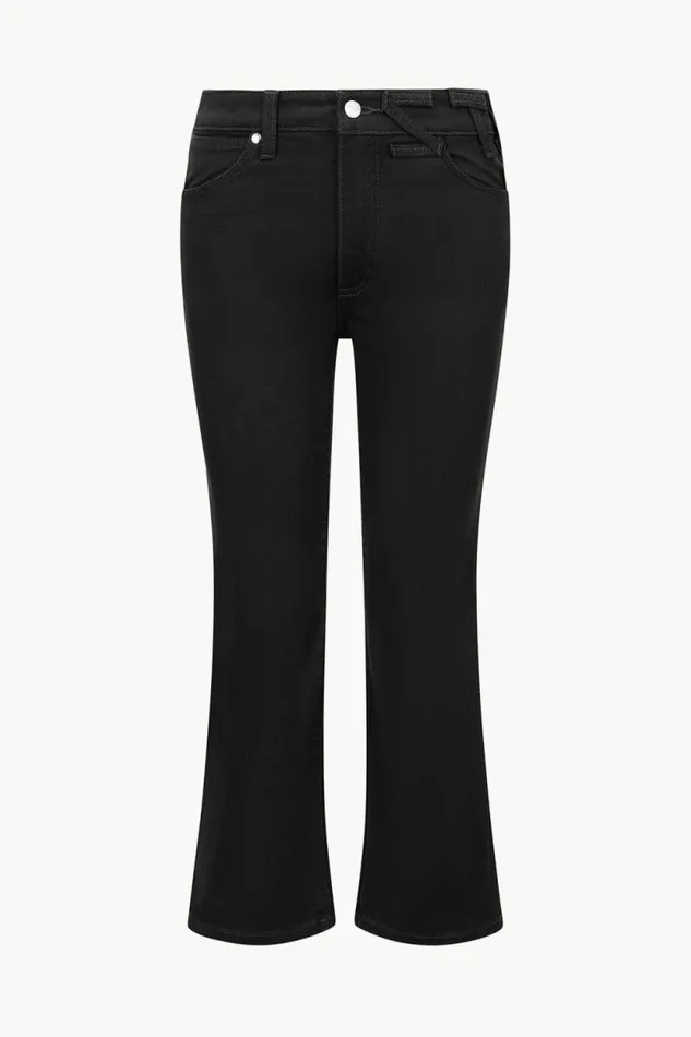 STAUD Denim WRANGLER THE CROPPED BOOT JEAN Black 8211 Women