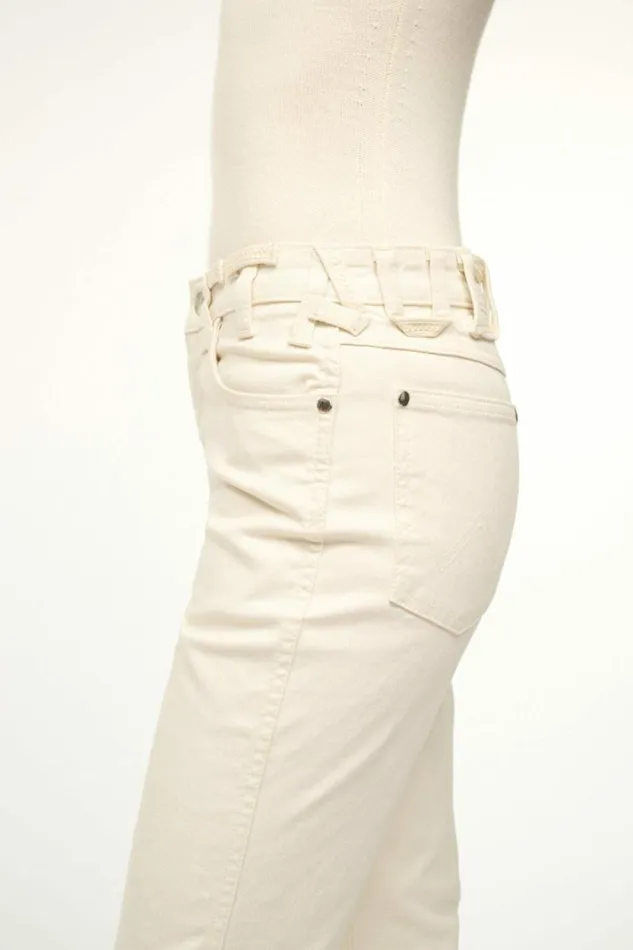 STAUD Denim WRANGLER THE CROPPED BOOT JEAN Cream 8211 Women