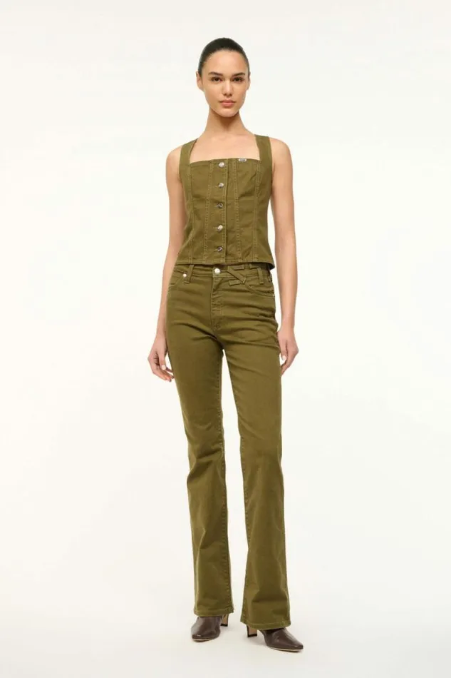 STAUD Denim WRANGLER TRUCKER TOP Sergeant Green 8211 Women