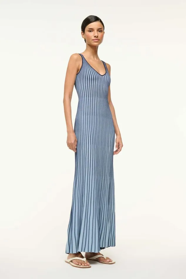 STAUD Dresses CLARETTA DRESS Navy Clear Blue 8211 Women STAUD Dresses CLARETTA DRESS Navy Clear Blue 8211 Women