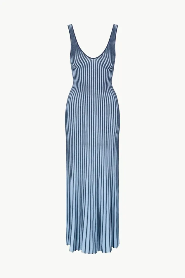 STAUD Dresses CLARETTA DRESS Navy Clear Blue 8211 Women STAUD Dresses CLARETTA DRESS Navy Clear Blue 8211 Women