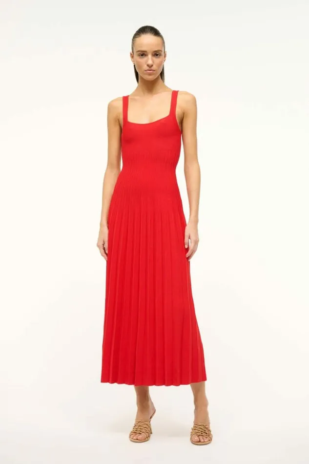 STAUD Dresses ELLISON DRESS Red Rose 8211 Women