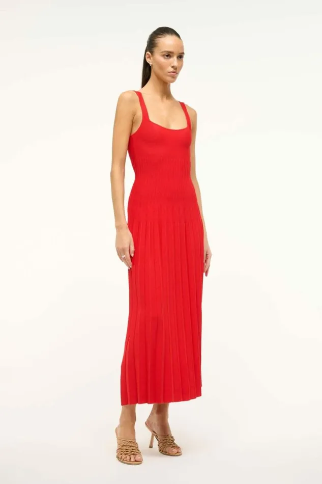 STAUD Dresses ELLISON DRESS Red Rose 8211 Women STAUD Dresses ELLISON DRESS Red Rose 8211 Women