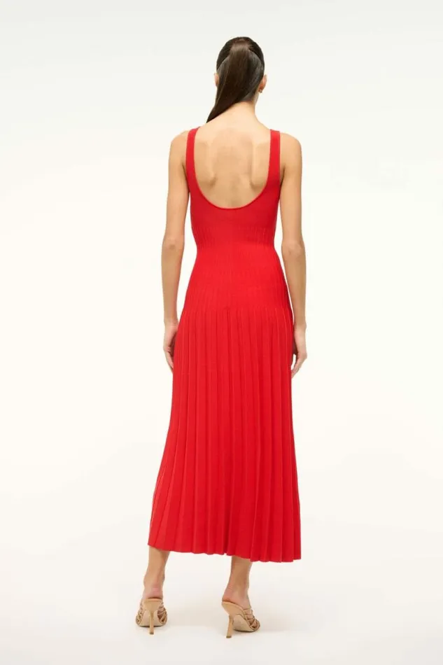 STAUD Dresses ELLISON DRESS Red Rose 8211 Women STAUD Dresses ELLISON DRESS Red Rose 8211 Women