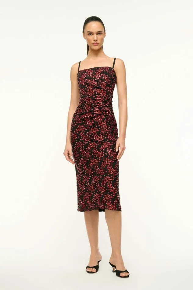 STAUD Dresses FLORENTINA DRESS Poppy 8211 Women