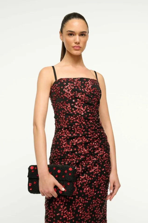 STAUD Dresses FLORENTINA DRESS Poppy 8211 Women