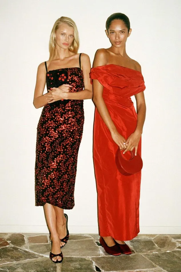 STAUD Dresses FLORENTINA DRESS Poppy 8211 Women