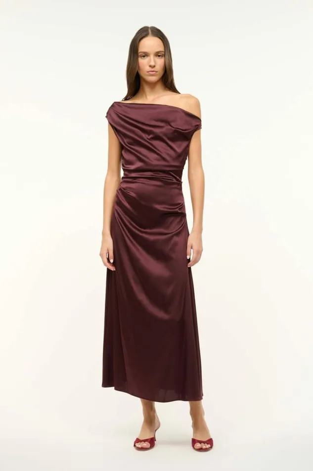 STAUD Dresses PHARE SILK DRESS Merlot 8211 Women