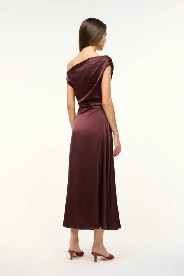 STAUD Dresses PHARE SILK DRESS Merlot 8211 Women STAUD Dresses PHARE SILK DRESS Merlot 8211 Women