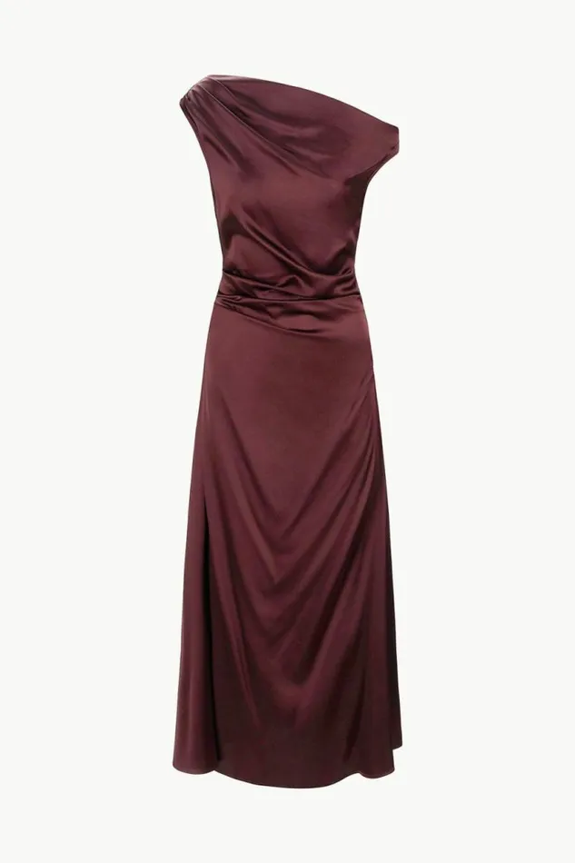 STAUD Dresses PHARE SILK DRESS Merlot 8211 Women STAUD Dresses PHARE SILK DRESS Merlot 8211 Women