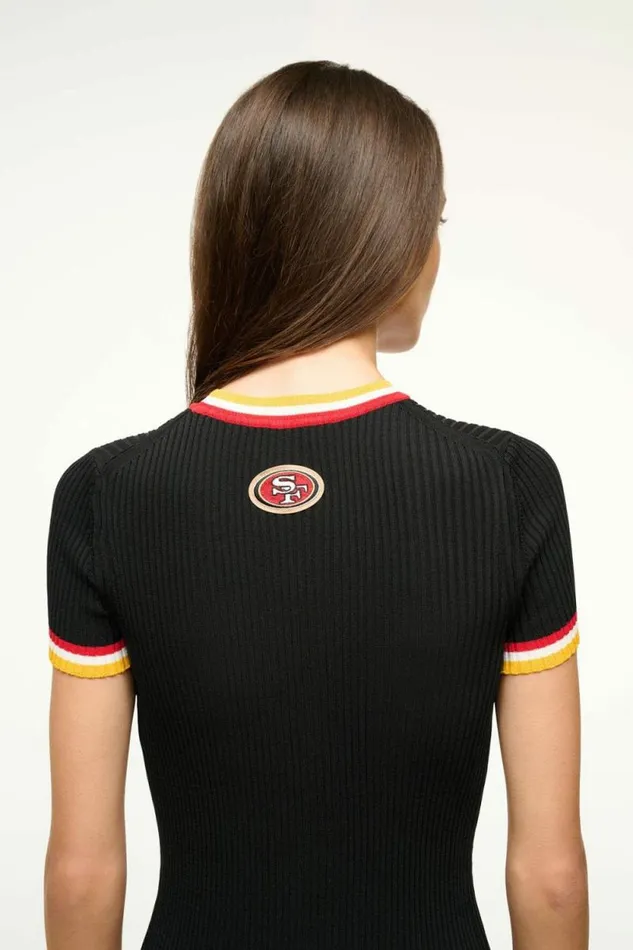 STAUD Dresses THE NFL COLLEEN DRESS 49ers Black 8211 Women STAUD Dresses THE NFL COLLEEN DRESS 49ers Black 8211 Women