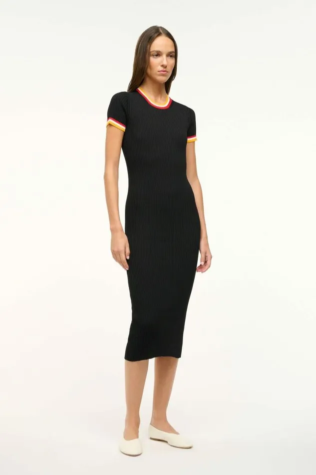 STAUD Dresses THE NFL COLLEEN DRESS 49ers Black 8211 Women STAUD Dresses THE NFL COLLEEN DRESS 49ers Black 8211 Women