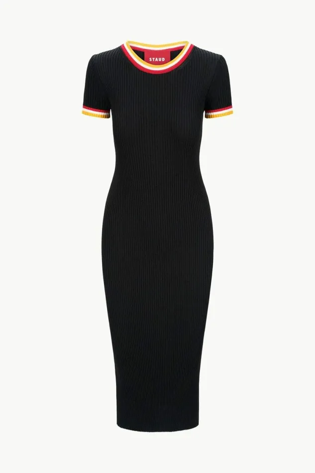 STAUD Dresses THE NFL COLLEEN DRESS 49ers Black 8211 Women STAUD Dresses THE NFL COLLEEN DRESS 49ers Black 8211 Women