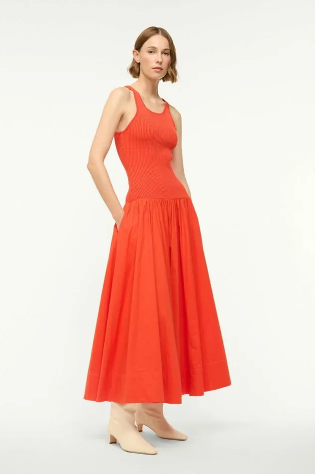 STAUD Dresses YAMILA DRESS Cayenne 8211 Women