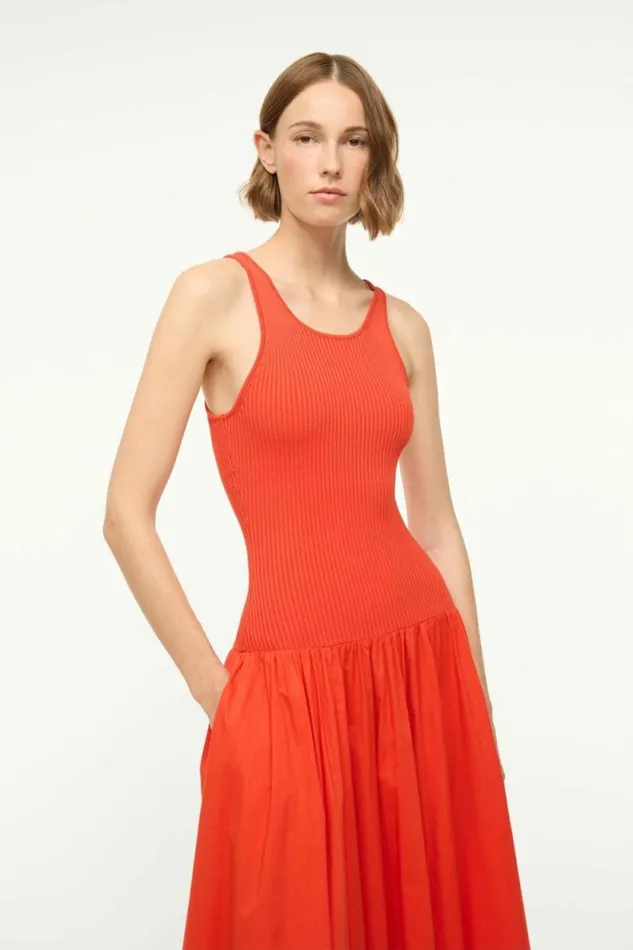 STAUD Dresses YAMILA DRESS Cayenne 8211 Women