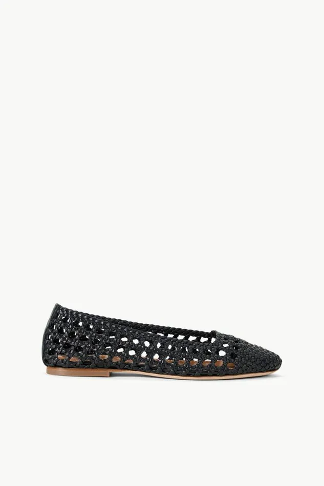 STAUD Mules and Flats NELL CROCHET BALLERINA Black 8211 Women