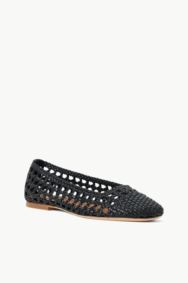 STAUD Mules and Flats NELL CROCHET BALLERINA Black 8211 Women