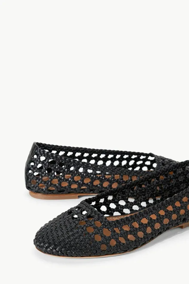 STAUD Mules and Flats NELL CROCHET BALLERINA Black 8211 Women