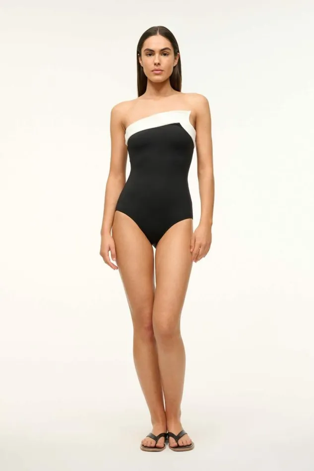 STAUD One Pieces ALEXANDRA ONE PIECE Black White 8211 Women